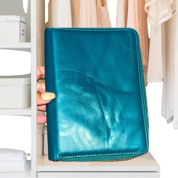 Starbucks Teal Tablet Case with Wristlet strap - Picture 1 of 4